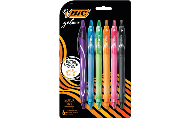 BIC Gelocity Quick Dry Assorted Colors Gel Pens