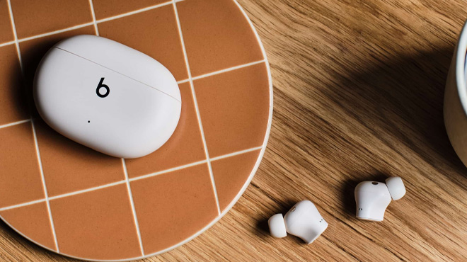 Beats Studio True Wireless Noise Cancelling Earbuds in white