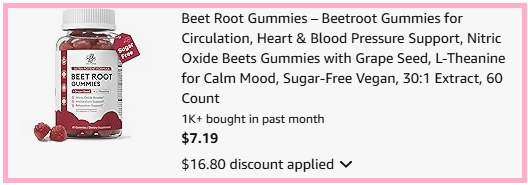 Beet Root Gummies 60 Count Checkout Page