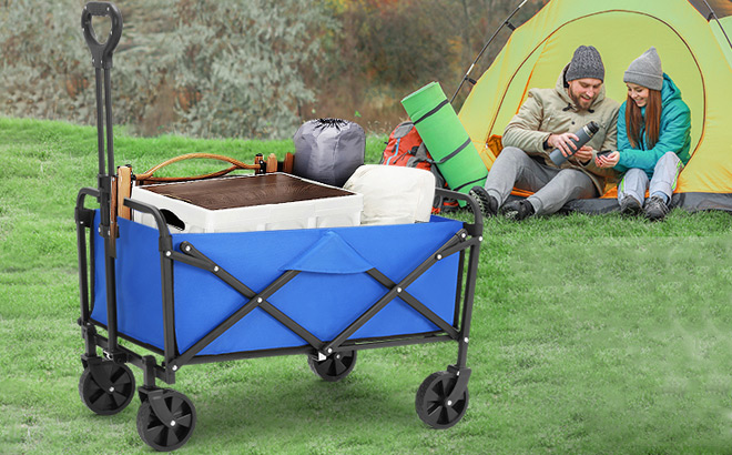 Blue Collapsible Foldable Wagon Blue Collapsible Foldable Wagon