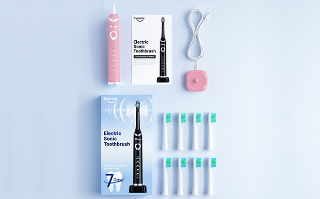 Bymore Electric Toothbrush with 8 Replacement Heads Bymore Electric Toothbrush with 8 Replacement Heads