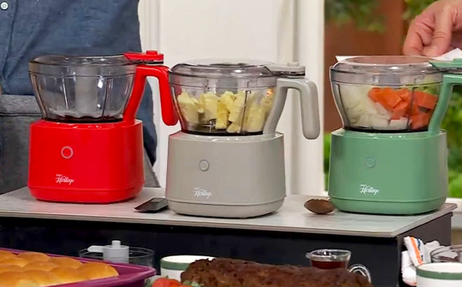 Carla Hall 2 in 1 4 2 Cup Cordless Choppers on a Table