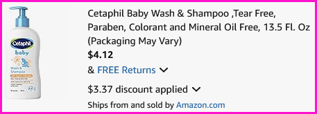 Cetaphil Baby Wash Shampoo Checkout Screen