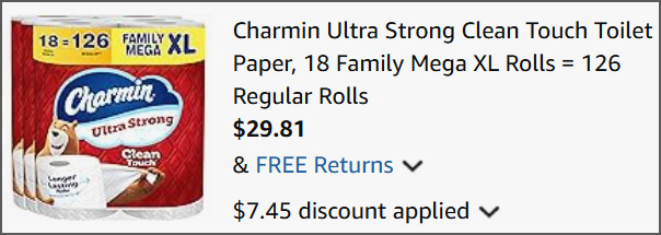 Charmin Ultra Strong Clean Touch Toilet Paper at Checkout