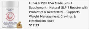 Checkout page of Lunakai Pro GLP 1 Booster 60 Count Supplement