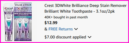 Crest Toothpaste Checkout Screen