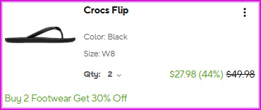 Crocs Checkout Screen