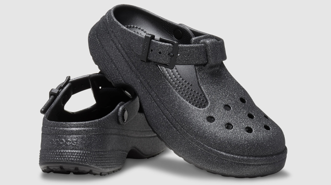 Crocs Classic Mary Jane Glitter Clogs