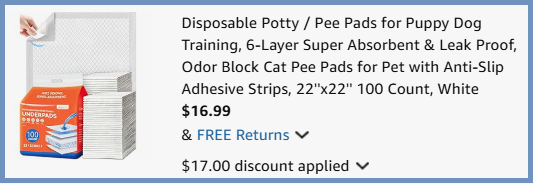 DOPORRO Disposable Dog Potty Pads Checkout Page
