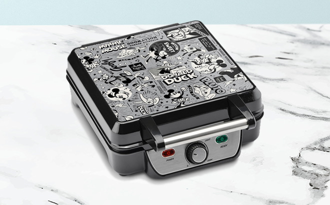 Disneys Retro Design Waffle Maker on the Table