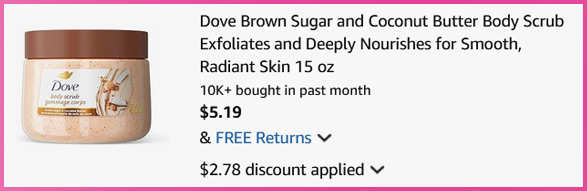 Dove Body Scrub Checkout Screen