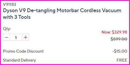 Dyson Cordless Vacuum Checkout Screen Dyson Cordless Vacuum Checkout Screen