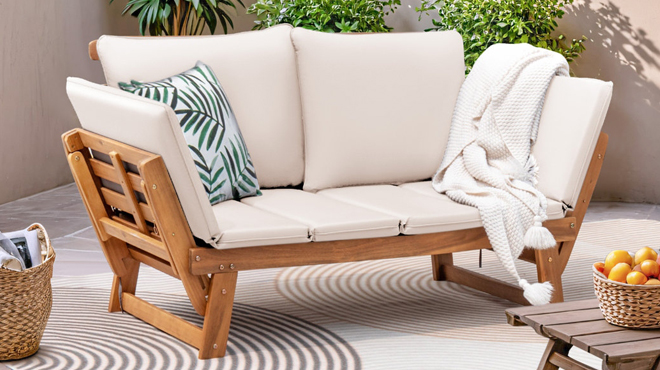Ebern Designs Patio Sofa with Cushions Ebern Designs Patio Sofa with Cushions