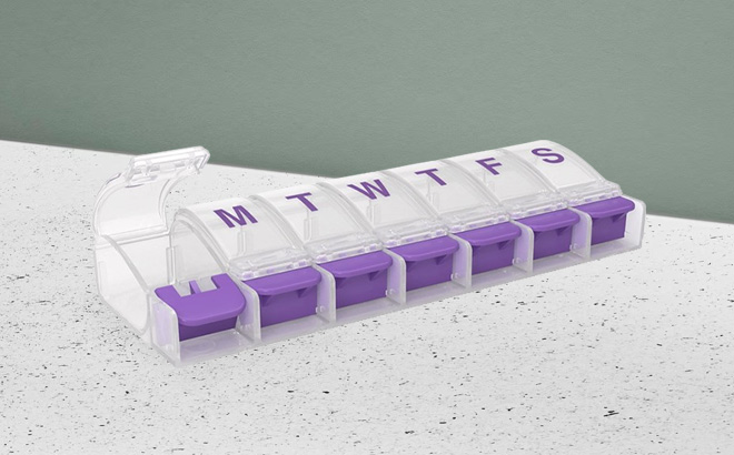 Ezy Dose Weekly Pill Case on the Table Ezy Dose Weekly Pill Case on the Table