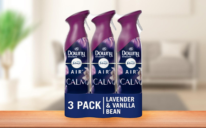 Febreze Air Mist Air Freshener Spray 3 Pack on the Table