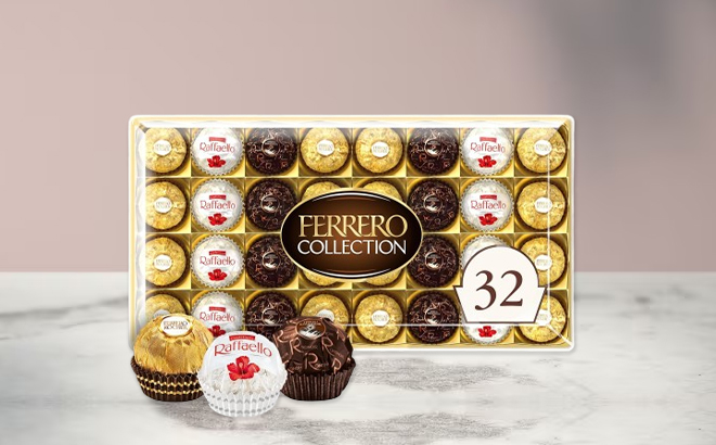 Ferrero Collection 32 Count Assorted Chocolate Gift Box on a Table