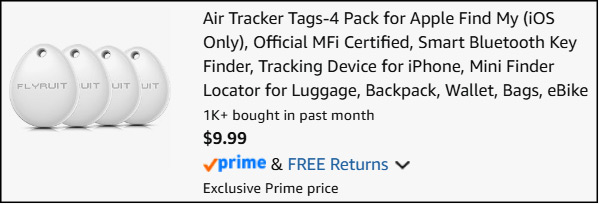 Flyruit Tracker Tags 4 Pack Checkout