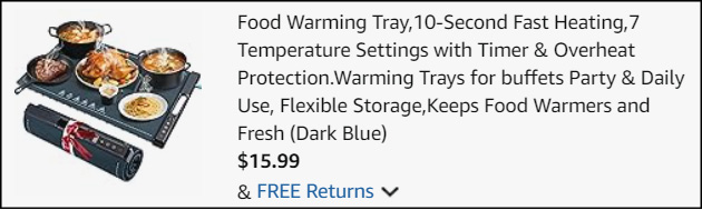 Food Warming Tray Checkout Food Warming Tray Checkout