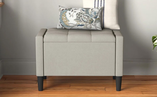 Friesen Polyester Blend Upholstered Storage Bench