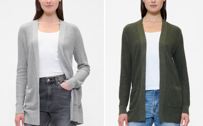 GAP Factory Relaxed Shaker Stitch Open Front Cardigan GAP Factory Relaxed Shaker Stitch Open Front Cardigan