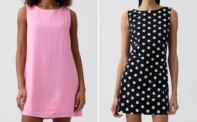 GAP Factory Womens Linen Blend Apron Mini Dresses
