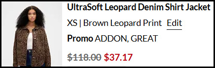 GAP UltraSoft Leopard Denim Shirt Jacket Checkout