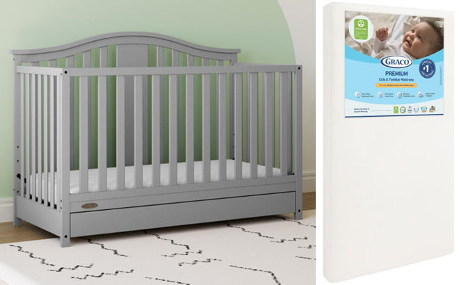 Graco Solano Convertible Baby Crib and Premium Foam Crib Mattress Graco Solano Convertible Baby Crib and Premium Foam Crib Mattress