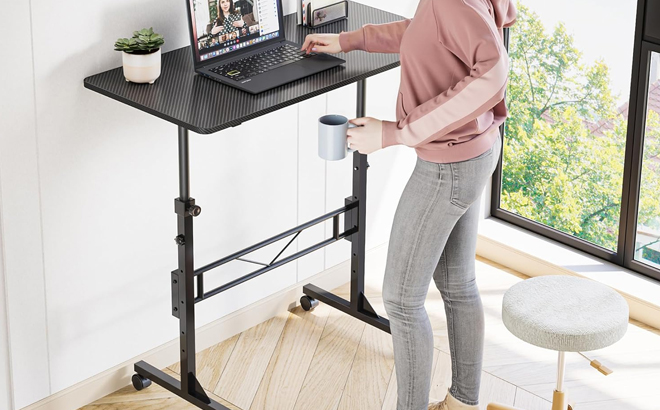 HOMIDEC 32 Inch Portable Adjustable Height Small Standing Desk