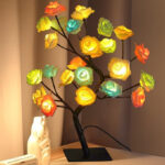 HUAHAOAO LED Rose Flower Table Lamp