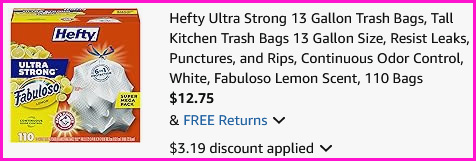 Hefty Ultra Strong Trash Bags Checkout Screen Hefty Ultra Strong Trash Bags Checkout Screen