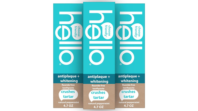 Hello Antiplaque Whitening Fluoride Free Toothpaste 3 Pack Hello Antiplaque Whitening Fluoride Free Toothpaste 3 Pack