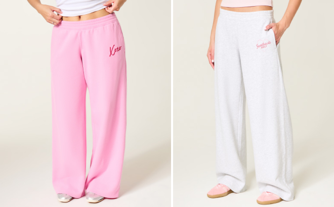 Hollister Feel Good Xoxo and Sweetheart Graphic Baggy Sweatpants Hollister Feel Good Xoxo and Sweetheart Graphic Baggy Sweatpants