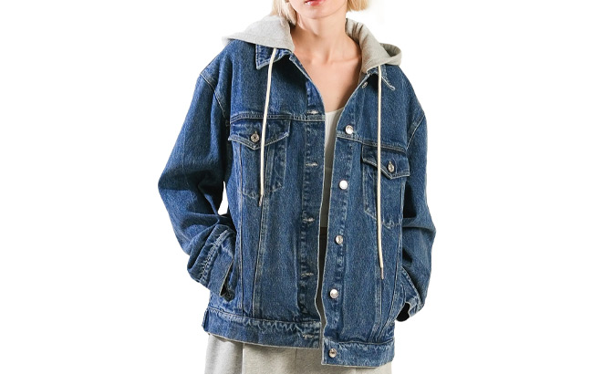 Hooded Washed Denim Jacket