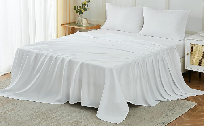 ILAVANDE White Sheets Set 4 Piece