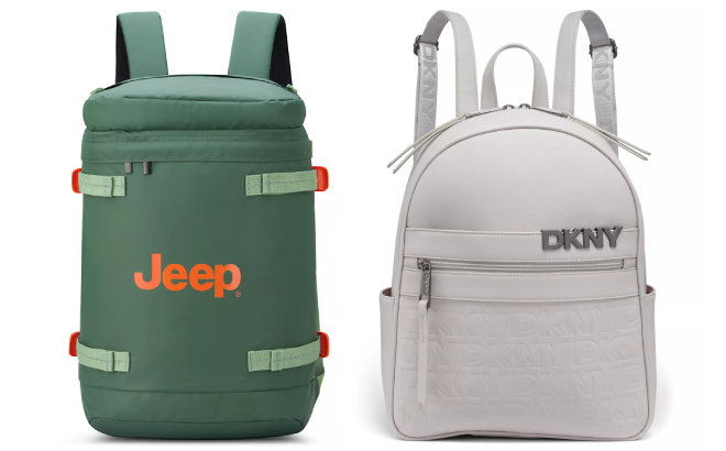 Jeep Cylindrical Backpack anf DKNY Clean Cut 14 Backpack