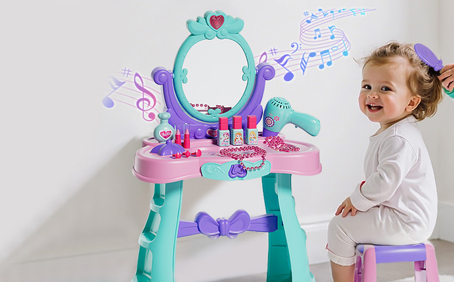 Lehoo Castle Toddler Vanity Table and Chair Set