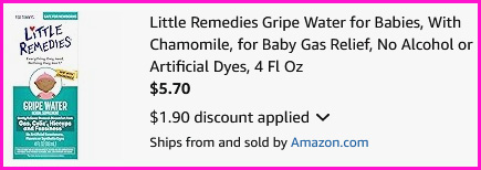 Little Remedies Gripe Water Checkout Screen