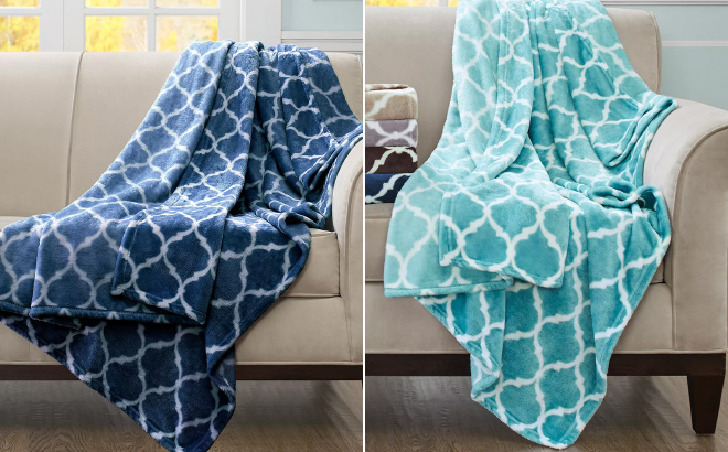 Madison Park Geometric Plush Throw
