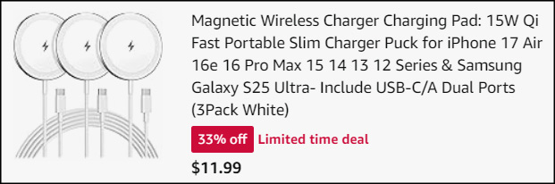 Magnetic Wireless Charger Charging Pad 3 Pack Checkout Magnetic Wireless Charger Charging Pad 3 Pack Checkout