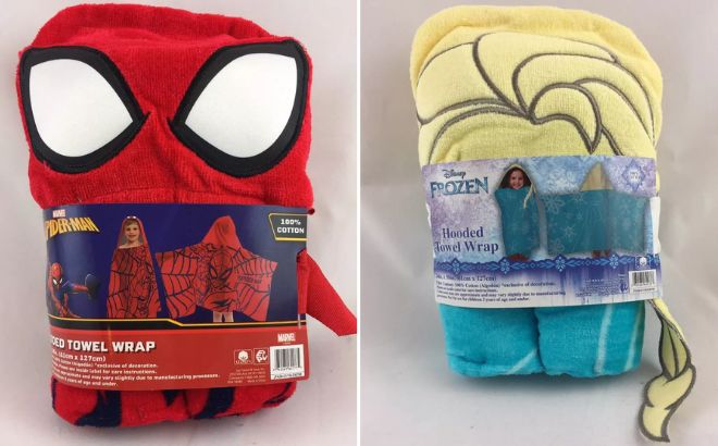 Marvel Spider Man Kids Hooded Bath Towel and Frozen Elsa Kids Hooded Bath Towel Marvel Spider Man Kids Hooded Bath Towel and Frozen Elsa Kids Hooded Bath Towel