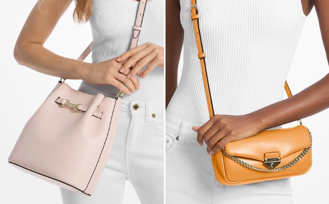 Michael Kors Outlet Carson Medium Pebbled Leather Convertible Bucket Crossbody Bag and Soho Small Convertible Shoulder Bag