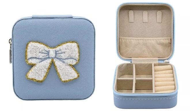 New View Gifts Accessories Bow Travel Jewelry Case New View Gifts Accessories Bow Travel Jewelry Case