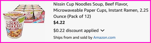 Nissin Cup Noodles Checkout Screen Nissin Cup Noodles Checkout Screen