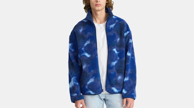No Boundaries Mens Faux Shearling Jacket
