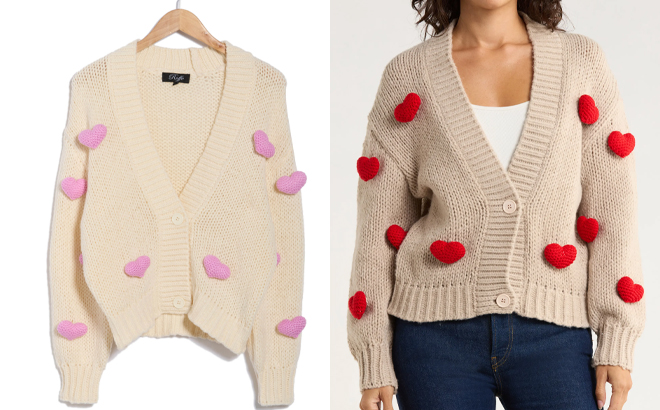 Nordstrom Rack Womens Heart Cardigans in Two Colors Nordstrom Rack Womens Heart Cardigans in Two Colors