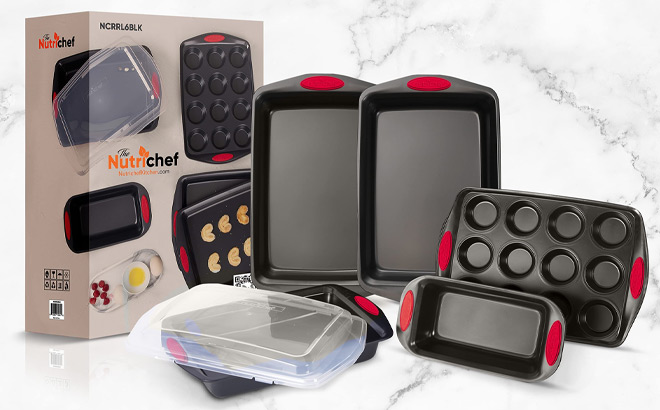 NutriChef 6 Piece Baking Pan Set