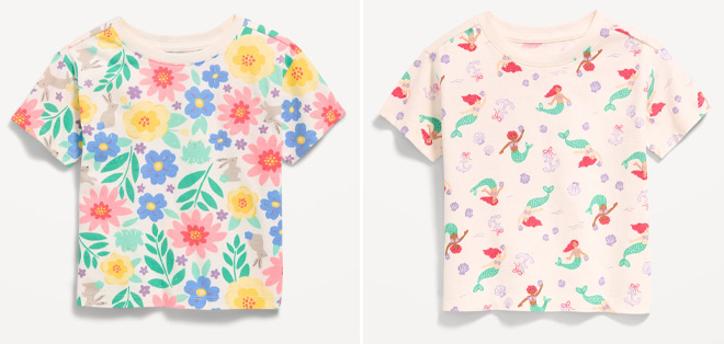 Old Navy Toddler Girls Printed Short Sleeve T Shirts
