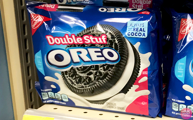 Oreo Double Stuf Sandwich Cookies Packs on a Store Shelf