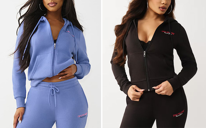 People Wearing True Religion Womens Distressed Classic Zip Hoodies People Wearing True Religion Womens Distressed Classic Zip Hoodies
