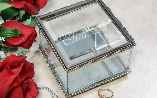 Personalized Glass Jewelry Box Personalized Glass Jewelry Box